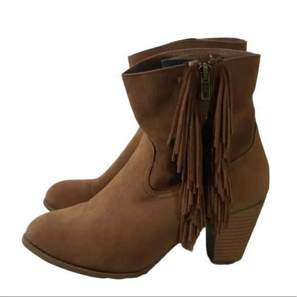 Rampage Frankey 8M Tan‎ 3" heeled fringe ankle boot - Picture 5 of 8